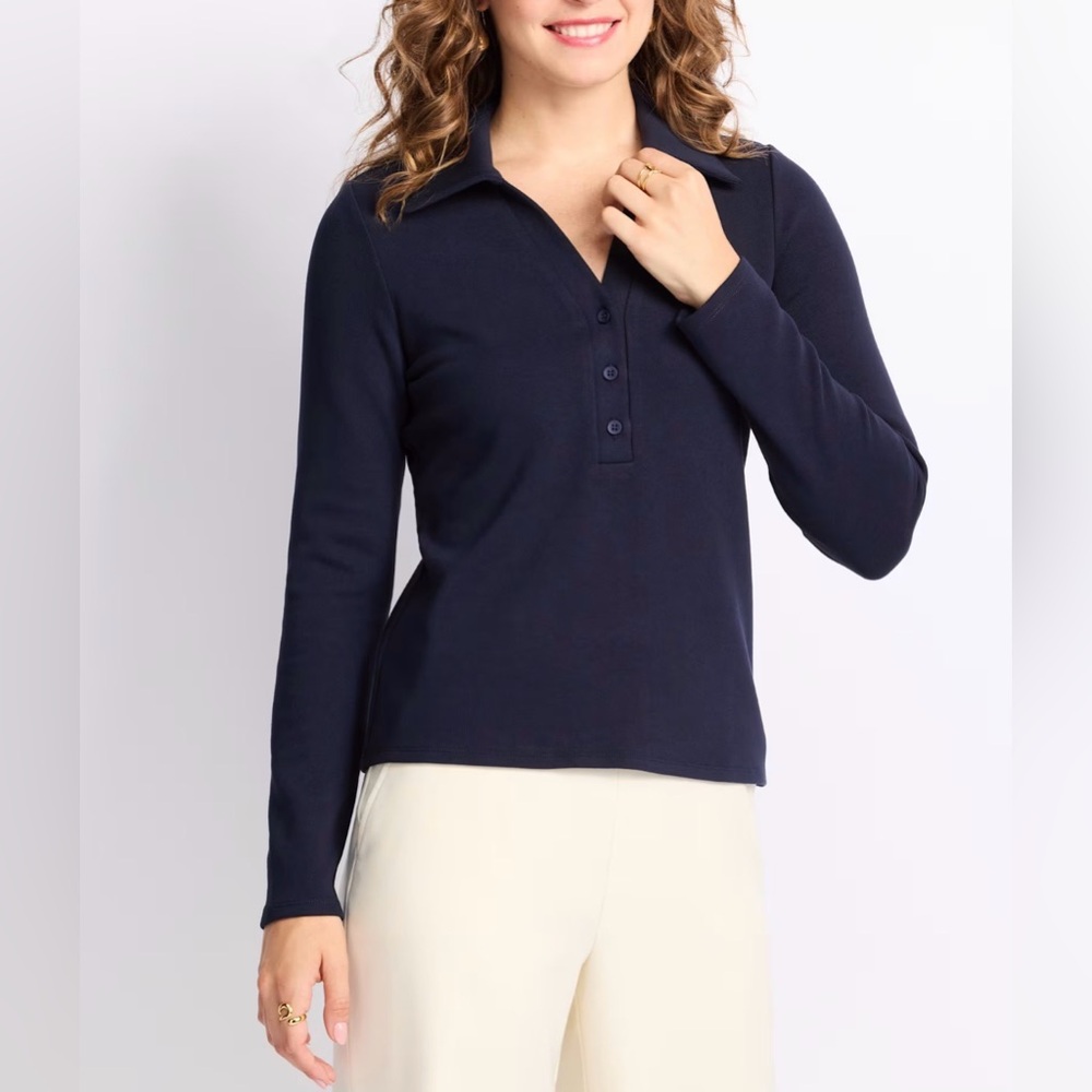 EVOLUTION BY CYRUS Milano Collared Knit Top - L